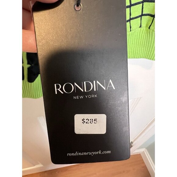 Rondina NY Knit Cardigan Size Large Green Blue Long Sleeve Crew Neck Button Up - Picture 7 of 10